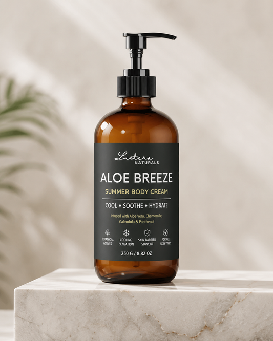 Aloe Breeze lightweight summer body cream by Lustera Naturals